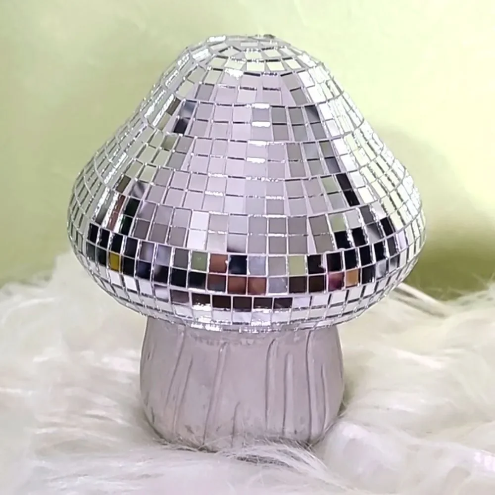 Disco Mirror Top Mushroom Decor,  NWOT